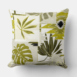 Almofada Folhas tropicais e elementos de ornamentação.