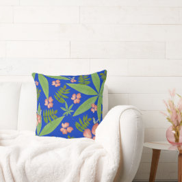 Almofada Folhas tropicais em azul