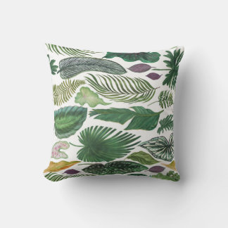 Almofada Folhas tropicais: fundo sem costura de aquarela