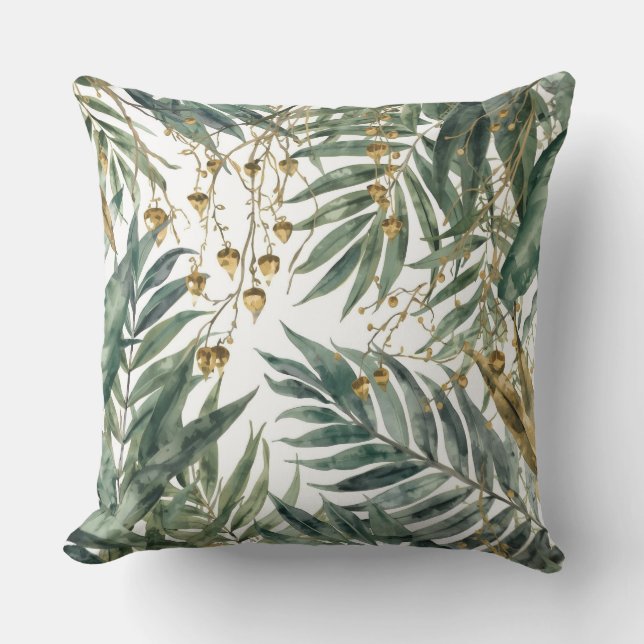 Almofada Folhas Tropicais,Palmeira (Frente)