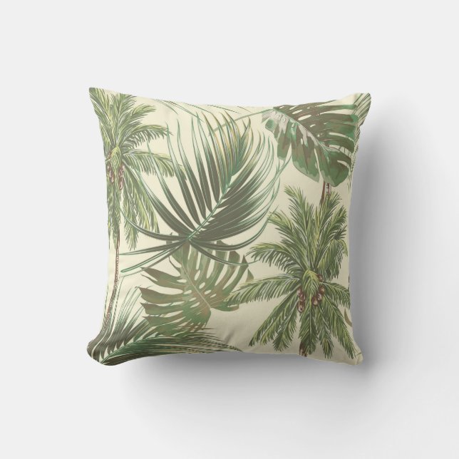 Almofada Folhas tropicais sem costura (Frente)
