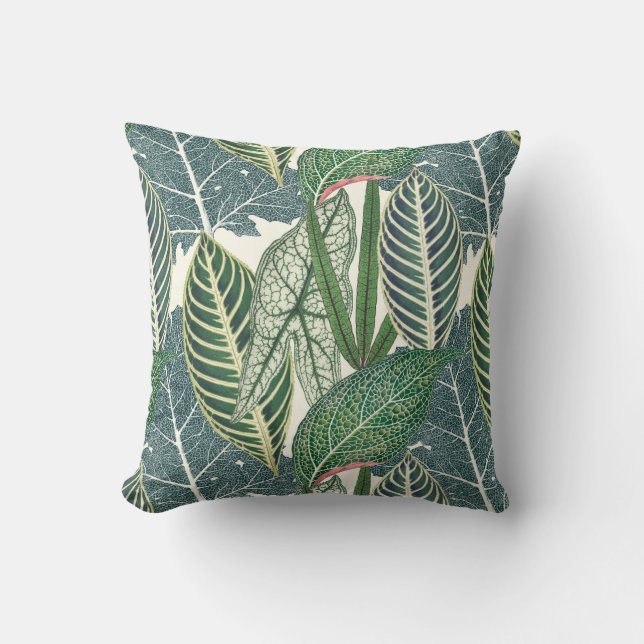 Almofada Folhas tropicais verdes (Frente)