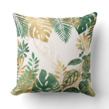 Folhas Tropicais Verdes Douradas Modernas