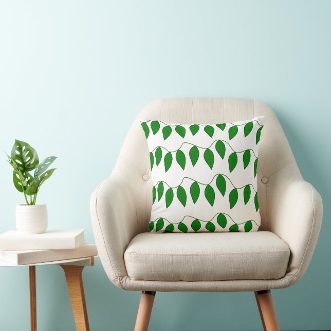 Almofada Folhas Tropicais Verdes Elegantes Simples (Cadeira)