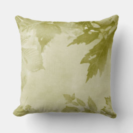 ALMOFADA FOLHAS VERDES DE OUTONO PASTEL