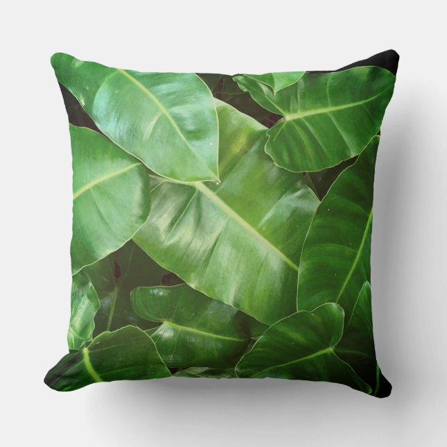Almofada Folhas verdes Palm Folha Floresta tropical (Frente)