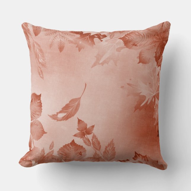 ALMOFADA FOLHAS VERMELHAS DE OUTONO PASTEL (Frente)