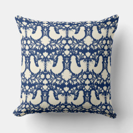 Almofada Folk art chicken floral pillow