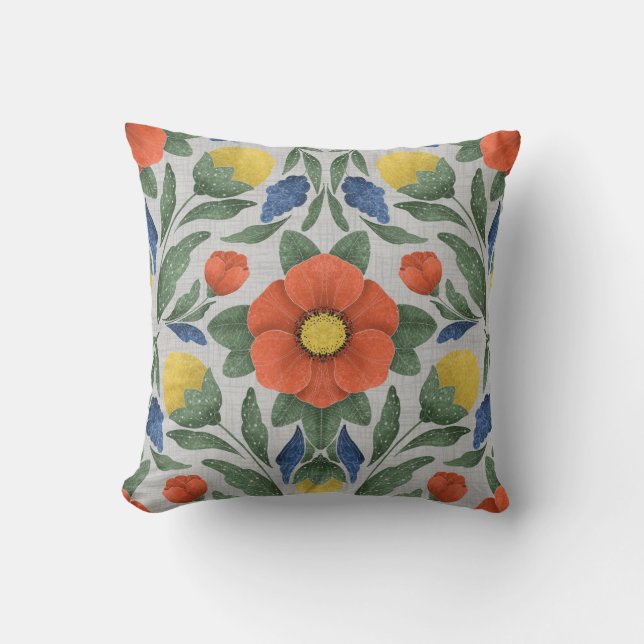 Almofada Folk Art Floral Cushion (Frente)