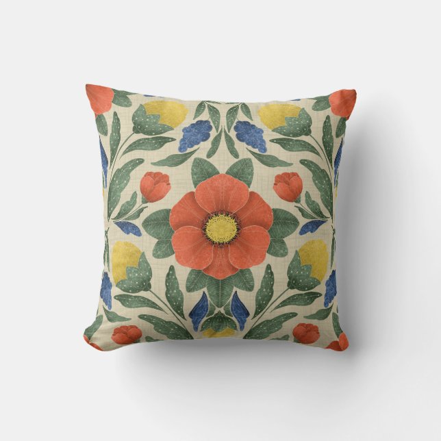 Almofada Folk Art Floral Cushion (Frente)