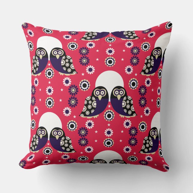 Almofada Folk Art Owl (Frente)