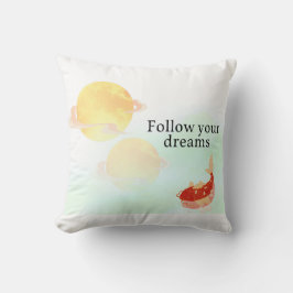 Almofada Follow Your Dreams" Koi Fish Pillow | Inspirationa