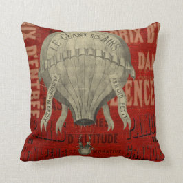 Almofada Fontes Gráficas de Ballon de Ar Quente Steampunk e