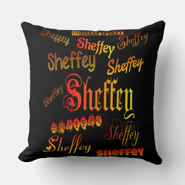 Almofada Fontes Sheffey - Laranja, Vermelho e Amarelo (Frente)