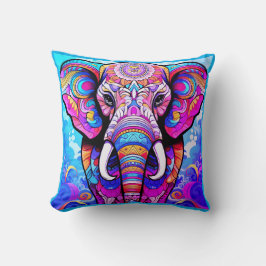 Almofada For the Nursery a Colorful Elephant on a Charming