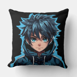 Almofada Força Turquesa: Garoto-manga Estilo Animo