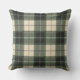 Almofada Forest Green Tartan Snowflake Throw Pillow | Cozy
