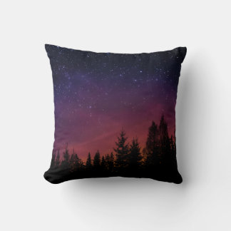 Almofada Forest Night Sky Nature with Starry Woodland Scene