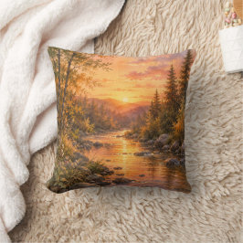 Almofada Forest Sunset Throw Pillow Cover