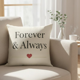 Almofada Forever & Always | Minimalist Romantic Quote Throw