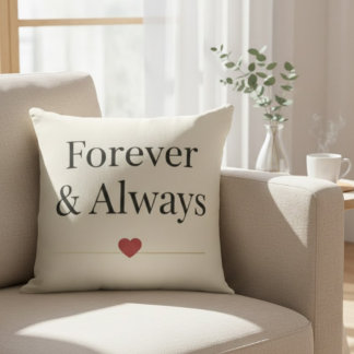 Almofada Forever & Always | Minimalist Romantic Quote Throw