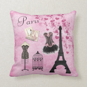 Almofada Forma cor-de-rosa feminino chique de Paris