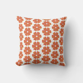 Almofada Forma de Flor Xadrez Amarelo Laranja Rosa