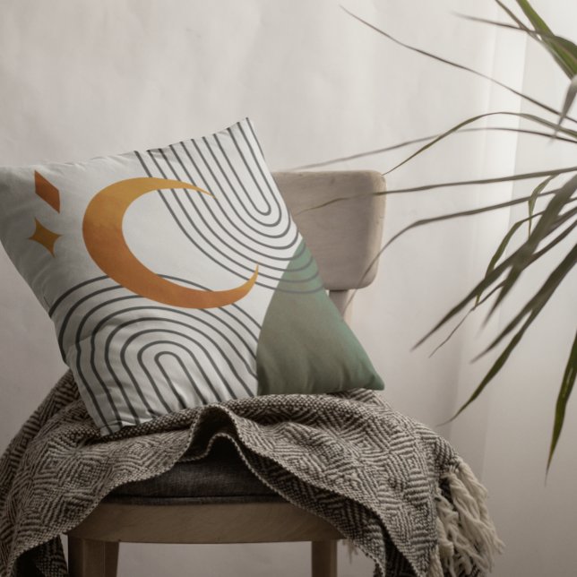 Almofada Forma Laranja Verde Mínima e Moderna do meio sécul (Criador carregado)