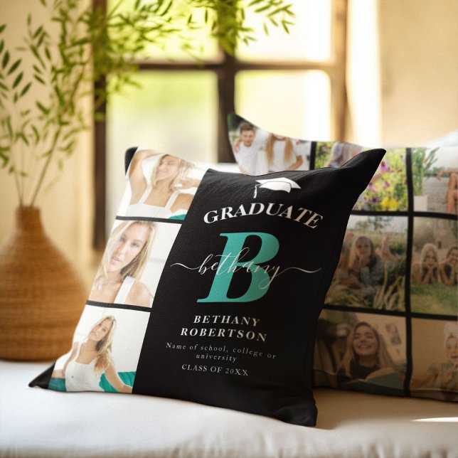 Almofada Formandos de Fotografia do Monograma do Formando E (Criador carregado)