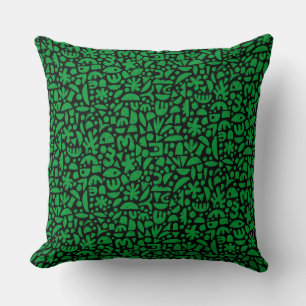 Almofada Formas Abstrato 140821 - Verde-Grama em Preto