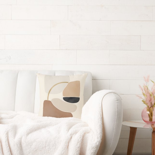 Almofada Formas de Abstrato neutro | Mínimo de arte moderna (Sofá)