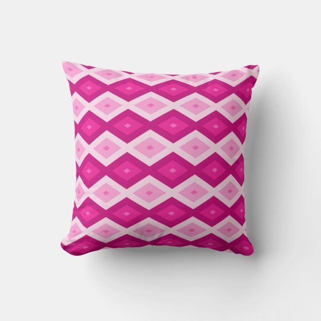 Almofada Formas de diamante fuchsia (Frente)