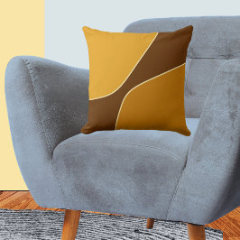 Almofada Formas de Quarto Marrom e Amarelo Dourado Minimali