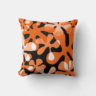Almofada Formas de Retrô em Groovy Preto Laranja Branco