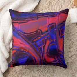 Almofada Formas digitais em vermelho pálido sob filme azul