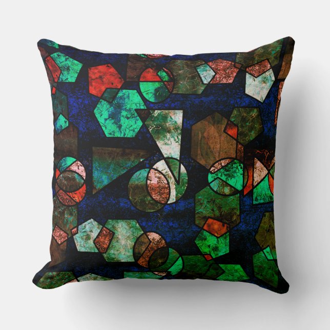 Almofada Formas geométr icas irregulares e textura deformad (Frente)