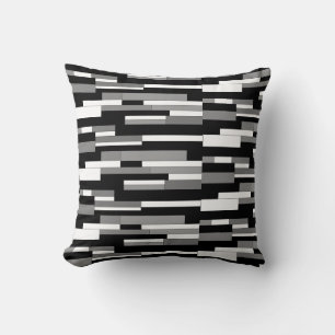 Almofada Formas geométricas abstratas em preto, cinza e bra