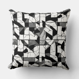 Almofada Formas Geométricas Abstratas em Preto e Branco