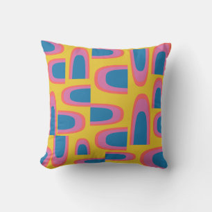 Almofada Formas Geométricas Abstrato Quirky em Amarelo Bril