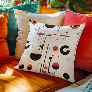 Almofada Formas geométricas Bauhaus em vermelho preto em br