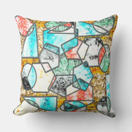 Almofada Formas geométricas com texturas esbranquiçadas est