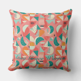 Almofada Formas Geométricas Negrito Com Acentos Mint Aqua 1