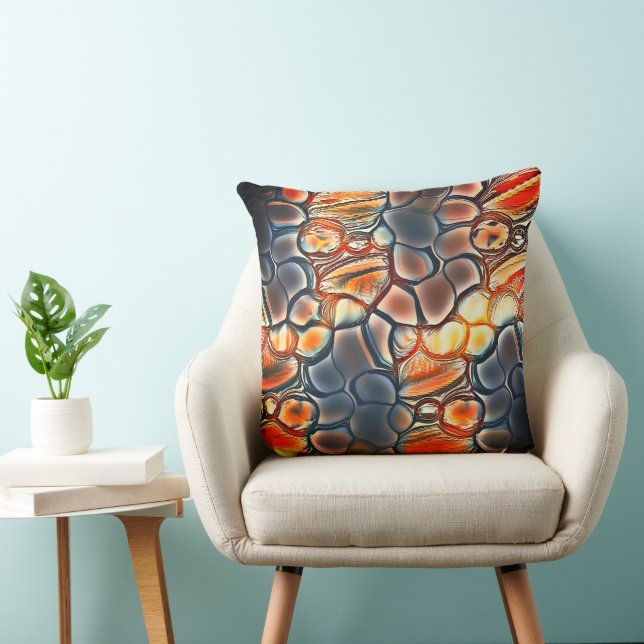 Almofada Formas redondas em ciano queimado e laranja-membro (Cadeira)