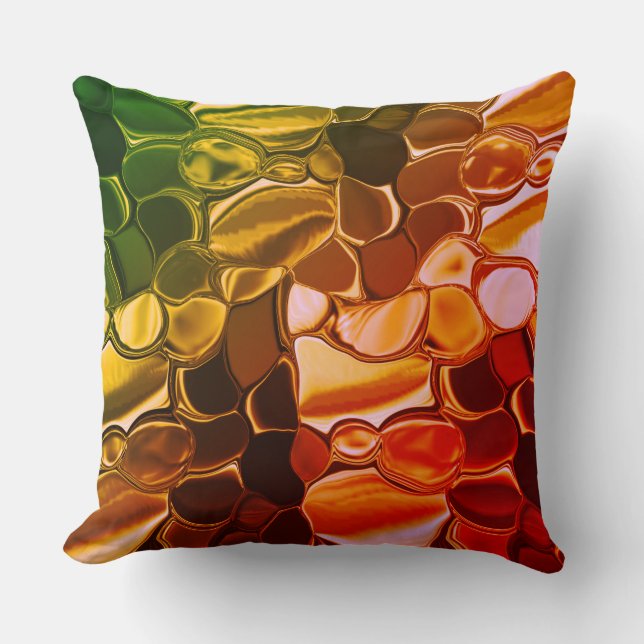 Almofada Formas redondas que migram de vermelho para esverd (Frente)