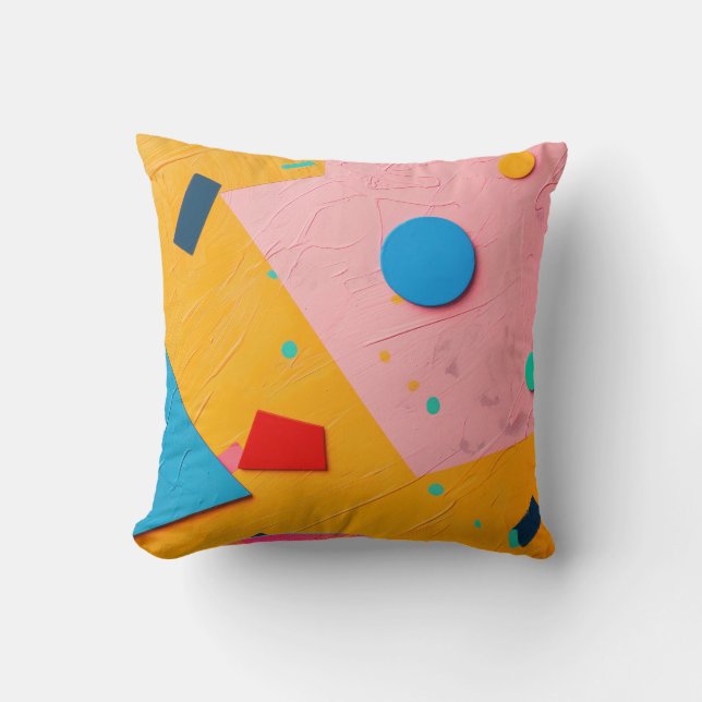 Almofada Formas variadas em cores vívidas (Frente)