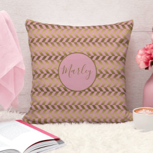 Almofada Forno rosa e Dourado Personalizado