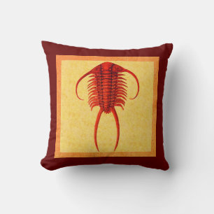 Almofada fóssil vermelho Trilobite de Paraceraurus do