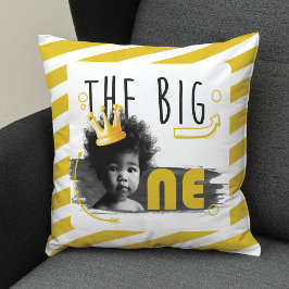 Almofada Foto BIG ONE Personalizada Preto Branco Amarelo Br