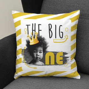 Almofada Foto BIG ONE Personalizada Preto Branco Amarelo Br