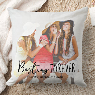 Almofada Foto Branca de Melhores Amigos para Besties de Sem